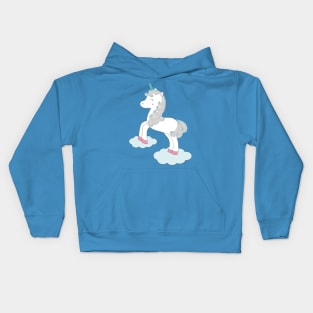 Cute unicorn and clouds Kids Hoodie